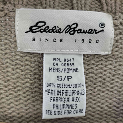 エディーバウアー Eddie Bauer 90-00S 白タグ 畔編み コットン クルーネック ニット セーター メンズ import:S