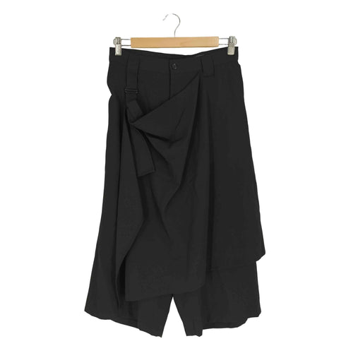ヨウジヤマモトプリュスノアール YOHJI YAMAMOTO+NOIR ウールギャバジン 巻きスカート ドッキング サルエルパンツ レディース JPN:1