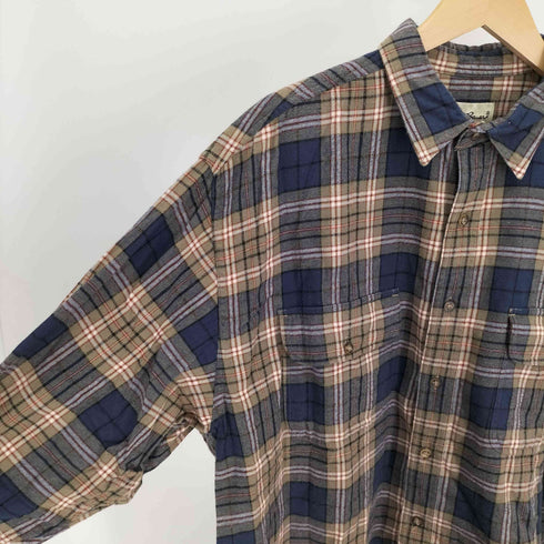 エディーバウアー Eddie Bauer 90-00S 白タグ タータンチェック フラップ ポケット L/S フランネル シャツ メンズ import:L