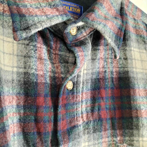 ペンドルトン PENDLETON 00s メキシコ製 タータンチェックネルシャツ メンズ L