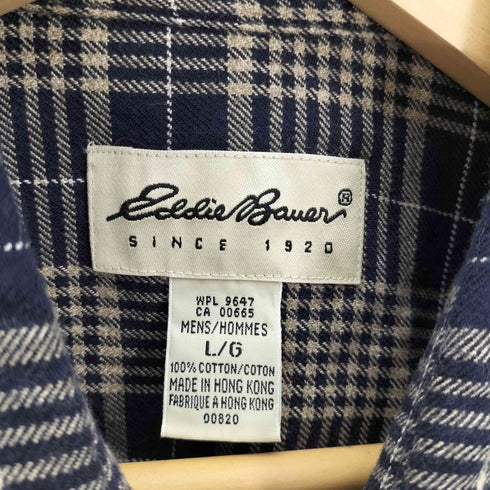 エディーバウアー Eddie Bauer 90-00S 白タグ タータンチェック B.D L/S シャツ メンズ import:L