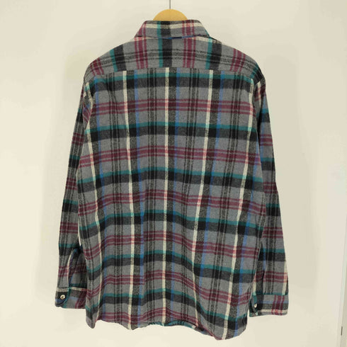 PRIVATE PROPERTY 80-90S USA製 マドラスチェック フラップポケット コットン フランネル シャツ メンズ import:L