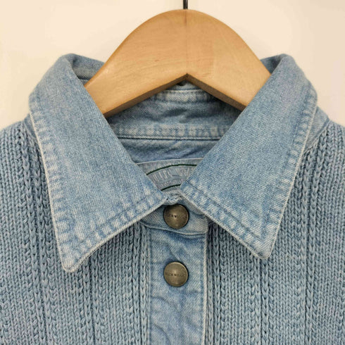 ブルーウィリーズ BLUE WILLIS 素材切替 ニット デニム L/S シャツ レディース