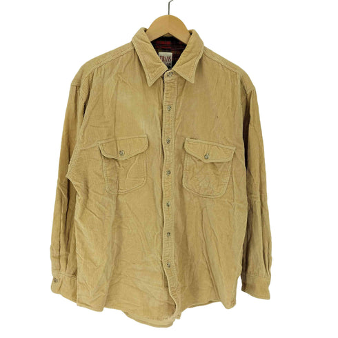 TRANS POSITION 背裏地 チェック フラップ ポケット L/S コーデュロイシャツ メンズ import:L