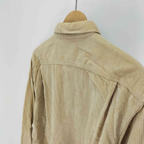 TRANS POSITION 背裏地 チェック フラップ ポケット L/S コーデュロイシャツ メンズ import:L