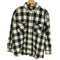 TRANS POSITION 白黒 ブロックチェック フラップ ポケット L/S フランネル シャツ メンズ import:L