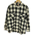 TRANS POSITION 白黒 ブロックチェック フラップ ポケット L/S フランネル シャツ メンズ import:L