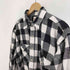 TRANS POSITION 白黒 ブロックチェック フラップ ポケット L/S フランネル シャツ メンズ import:L