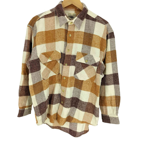 90-00S DOWNINGS ブロックチェック フラップ ポケット L/S フランネル シャツ メンズ import:L