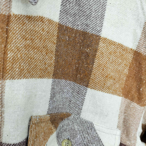 90-00S DOWNINGS ブロックチェック フラップ ポケット L/S フランネル シャツ メンズ import:L