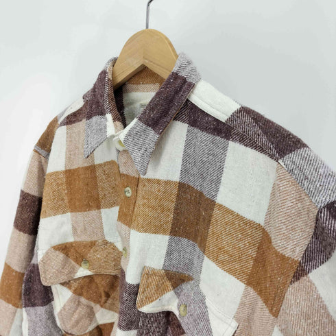 90-00S DOWNINGS ブロックチェック フラップ ポケット L/S フランネル シャツ メンズ import:L