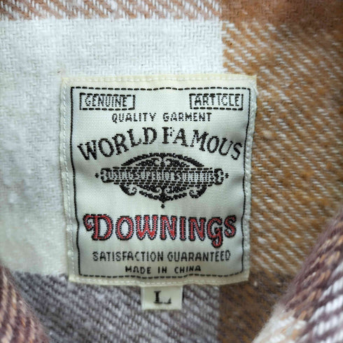 90-00S DOWNINGS ブロックチェック フラップ ポケット L/S フランネル シャツ メンズ import:L