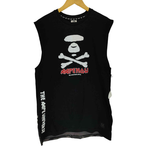エーエイプバイアベイシングエイプ AAPE BY A BATHING APE AAPE NOW 両面プリントノースリーブTシャツ メンズ L