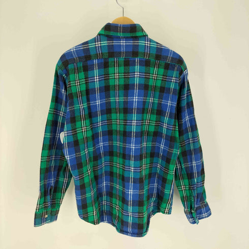 ファイブブラザー FIVE BROTHER 70-80S USA製 三角タグ タータンチェック フラップポケット L/S コットン フランネル シャツ メンズ import:L