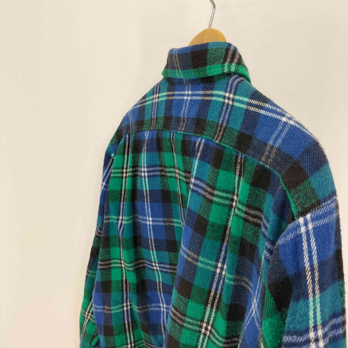 ファイブブラザー FIVE BROTHER 70-80S USA製 三角タグ タータンチェック フラップポケット L/S コットン フランネル シャツ メンズ import:L