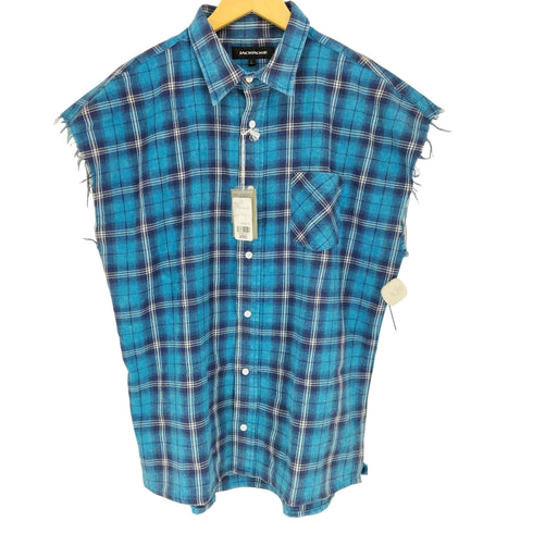ジャックローズラブメゾン JACK ROSE Luv maison 袖カットオフワイドシルエットチェックシャツ メンズ L