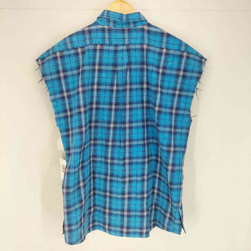 ジャックローズラブメゾン JACK ROSE Luv maison 袖カットオフワイドシルエットチェックシャツ メンズ L