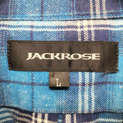 ジャックローズラブメゾン JACK ROSE Luv maison 袖カットオフワイドシルエットチェックシャツ メンズ L