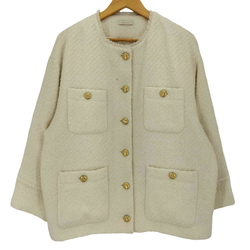 ラウンジドレス Loungedress 21AW ノーカラー ツイードジャケット レディース FREE