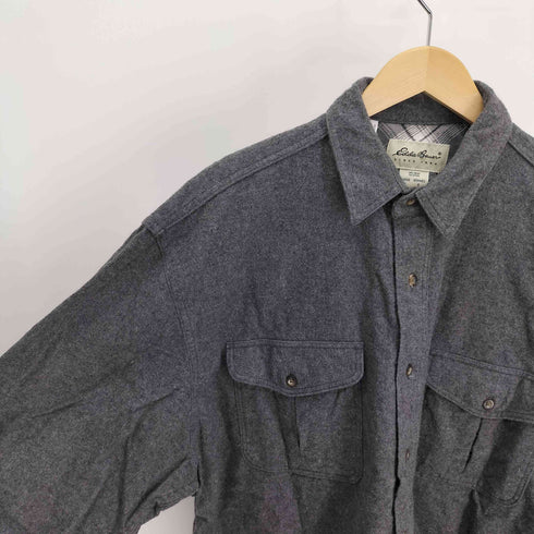 エディーバウアー Eddie Bauer 90-00S 白タグ 背裏地 タータンチェック フラップ ポケット L/S シャモア シャツ メンズ import:L