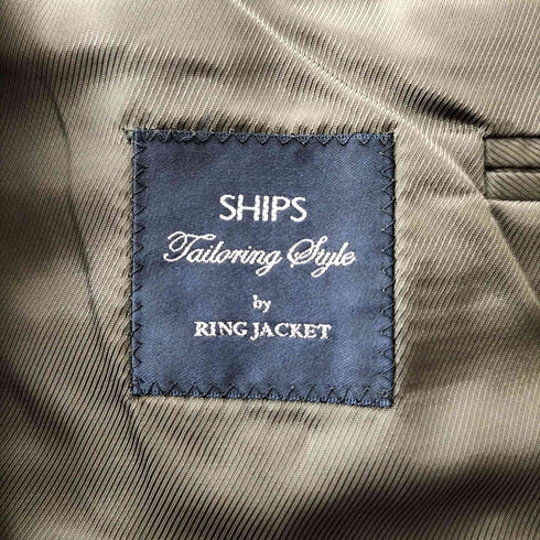 シップス SHIPS コラボ 背抜き チェック 3B テーラードジャケット スラックス セットアップ レディース 44