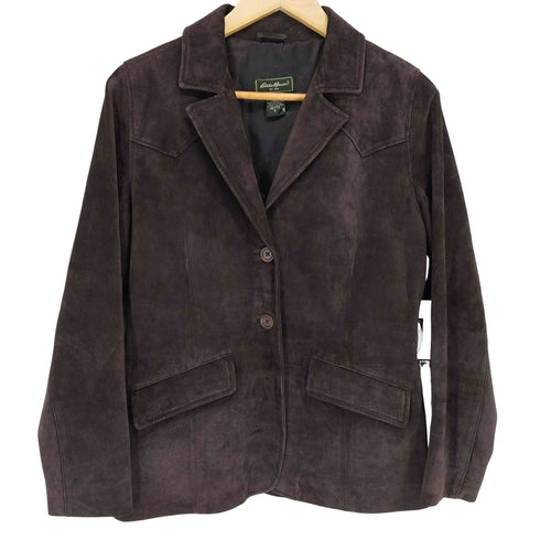 エディーバウアー Eddie Bauer 00S スウェードレザーテーラードジャケット レディース S