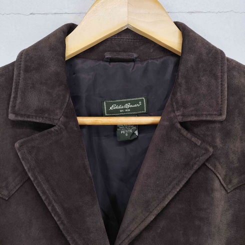 エディーバウアー Eddie Bauer 00S スウェードレザーテーラードジャケット レディース S