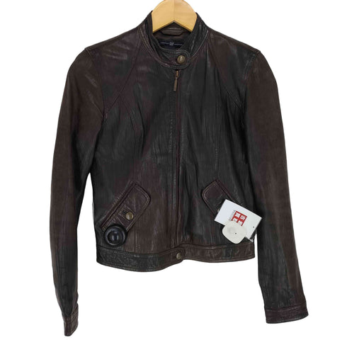 ギャップ Gap 00S OLD レザーシングルライダースジャケット レディース S