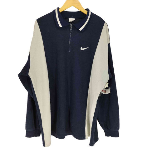 ナイキ NIKE 00S MADE IN USA スウッシュ刺繍ハーフジッププルオーバー メンズ XXL