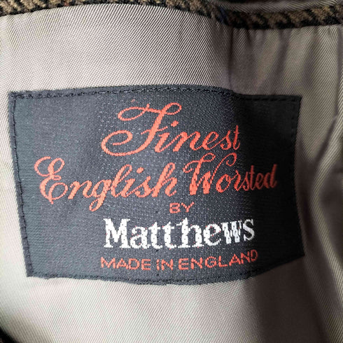 ジェイプレス J.PRESS イングランド製 FINEST ENGLISH WORSTED チェック柄 3B ウール テーラードジャケット メンズ