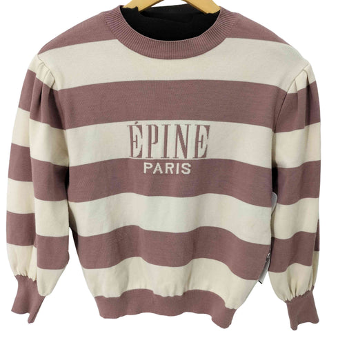 エピヌ epine border arm volume knit レディース