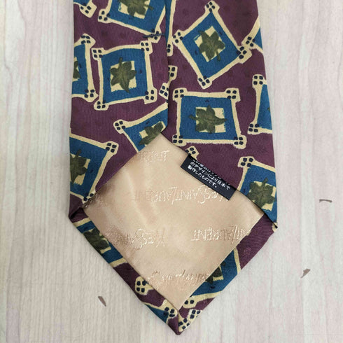 イヴサンローラン Yves Saint Laurent 総柄シルクネクタイ メンズ