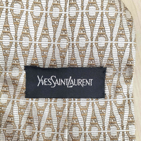 イヴサンローラン Yves Saint Laurent エッフェル塔柄シルクネクタイ メンズ