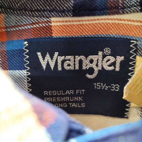 ラングラー Wrangler ウエスタンチェックネルシャツ メンズ 15 1/2-33