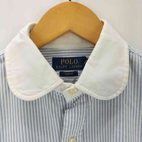 ポロバイラルフローレン Polo by RALPH LAUREN SLIM FIT スモールポニー刺繍クレリックストライプシャツ メンズ 14 1/2