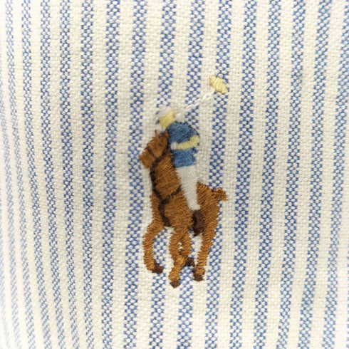 ポロバイラルフローレン Polo by RALPH LAUREN SLIM FIT スモールポニー刺繍クレリックストライプシャツ メンズ 14 1/2