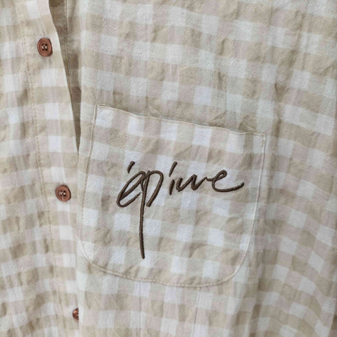 エピヌ epine embroidery arm volume shirt gingham レディース