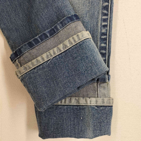 YEN JEANS 00S Y2K 立体裁断 2重 レイヤードデザイン ボタンフライ ストレートデニムパンツ メンズ