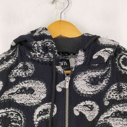 ザラ ZARA ジャガード織 ペイズリージップパーカー メンズ JPN:M