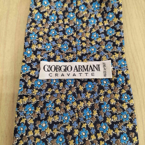 ジョルジオアルマーニ Giorgio Armani 小花柄シルクネクタイ MADE IN ITALY メンズ