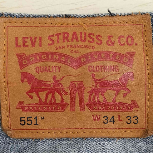 リーバイス Levis 551 スリムストレート ストレッチ ジーンズ デニムパンツ メンズ W34/L33