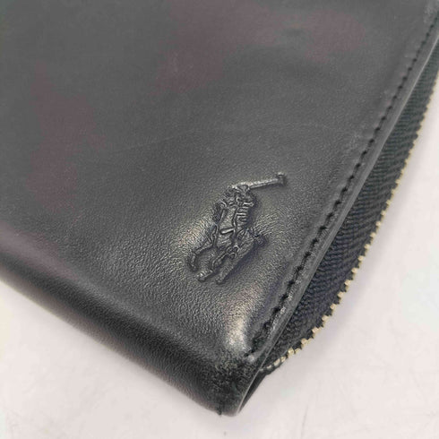 ポロラルフローレン POLO RALPH LAUREN ポニー エンボス ラウンドジップ レザー ロング ウォレット 長財布 メンズ