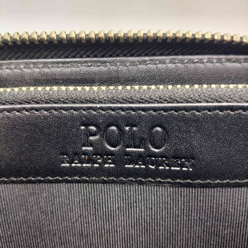 ポロラルフローレン POLO RALPH LAUREN ポニー エンボス ラウンドジップ レザー ロング ウォレット 長財布 メンズ