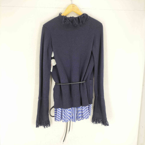 サカイ Sacai プリーツシャツドッキングニット レディース