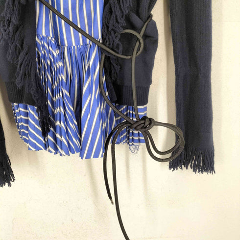 サカイ Sacai プリーツシャツドッキングニット レディース