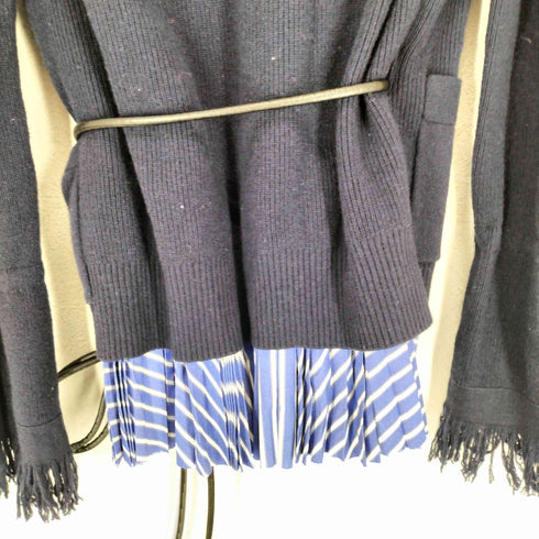 サカイ Sacai プリーツシャツドッキングニット レディース