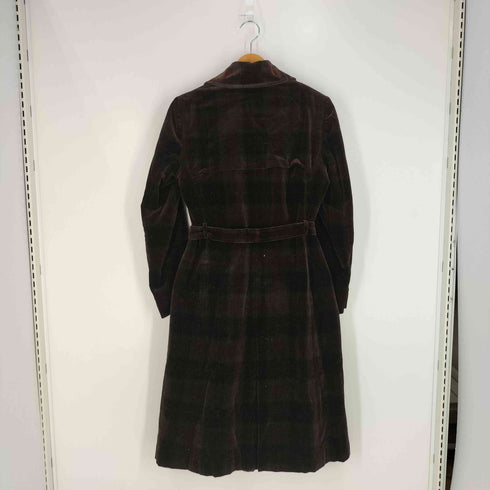 エンポリオアルマーニ EMPORIO ARMANI チェック ベルベット トレンチコート レディース 40