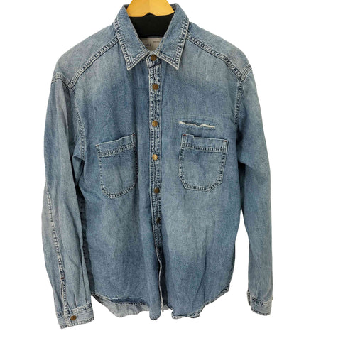ザラマン ZARA MAN L/S ダメージ加工デニムシャツ メンズ import:S