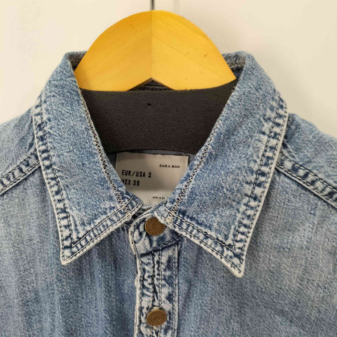 ザラマン ZARA MAN L/S ダメージ加工デニムシャツ メンズ import:S