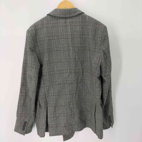 ザラ ZARA チェックダブルテーラードジャケット メンズ import:L